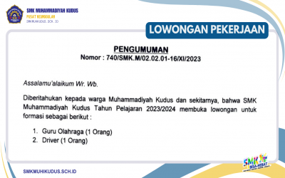 Lowongan Guru Olahraga dan Driver